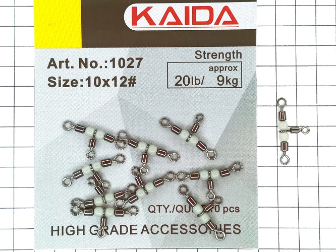Вертлюг тройной Kaida 1027 № 10*12 9кг
