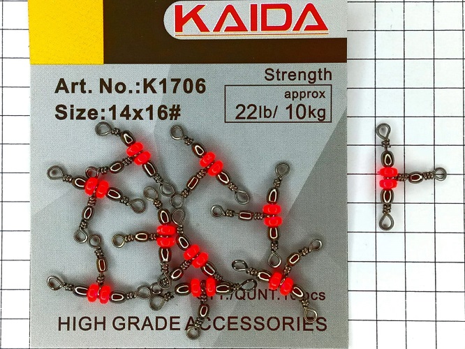 Вертлюг тройной Kaida 1706 № 14*16 10кг