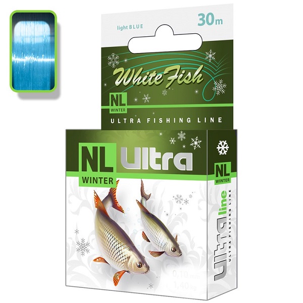 Леска зимняя AQUA NL ULTRA WHITE FISH (Белая рыба) 0,10мм 1,40кг 30м